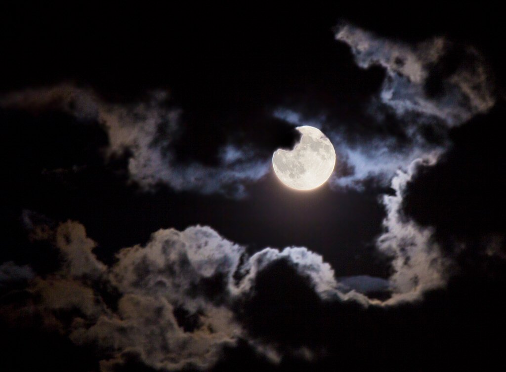 Full Moon in the Clouds